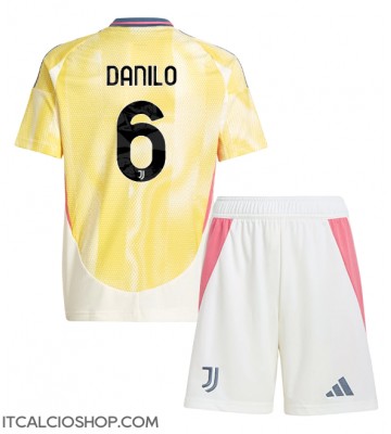 Juventus Danilo Luiz #6 Seconda Maglia Bambino 2024-25 Manica Corta (+ Pantaloni corti)
